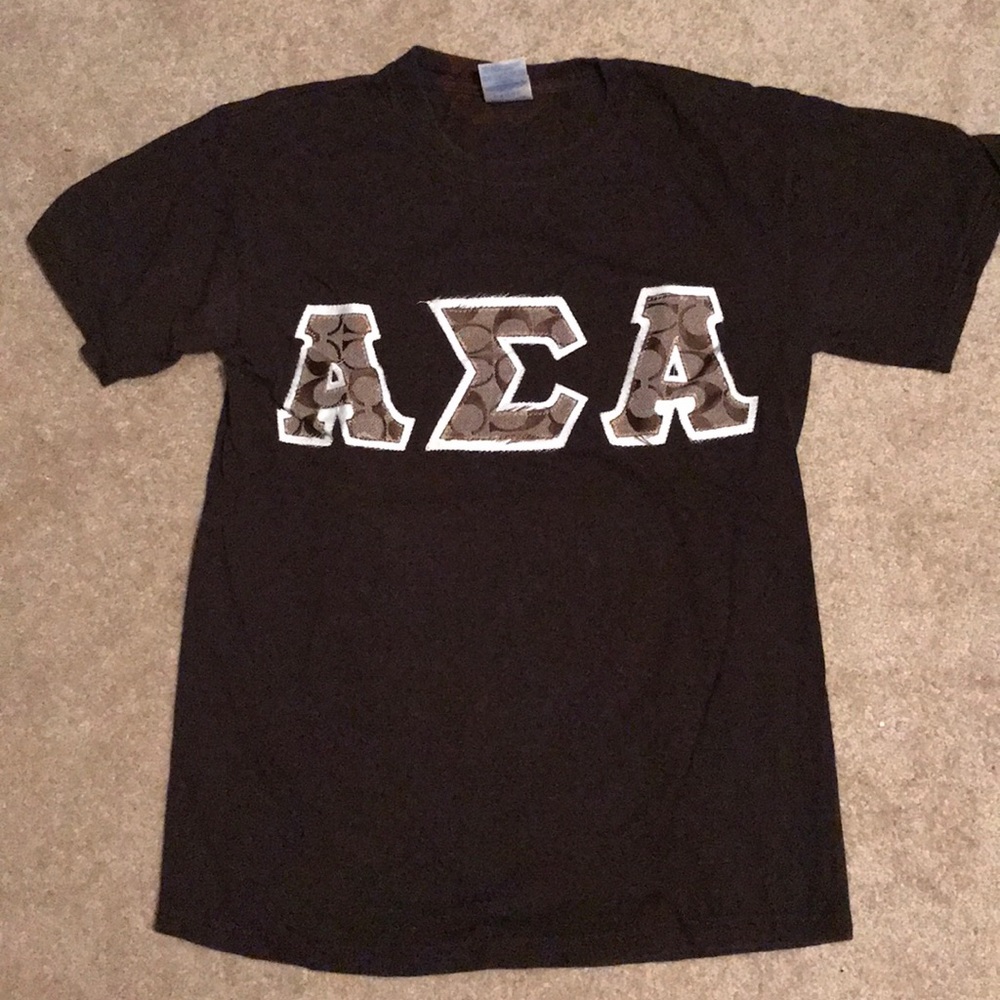 Coach Alpha Sigma Alpha Greek letter tshirt